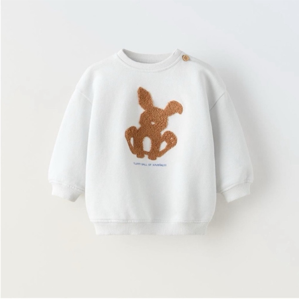 Zara kids, Ruffly rabbit sweatshirt, 6-9 months